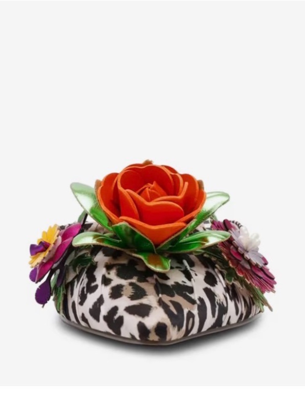 Betsey Johnson Black & White Animal Print Pointed Toe Floral Mules tag on shoe - Picture 10 of 12